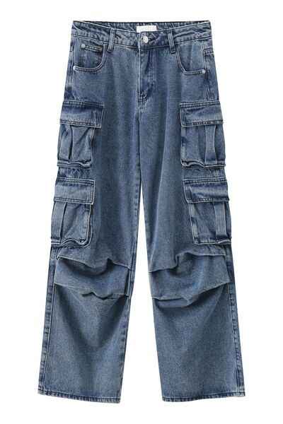 Men's Multi-Pocket Pleated Cargo Jeans - Damned Threads