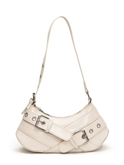 PU Leather Buckle Shoulder Bag - Damned Threads