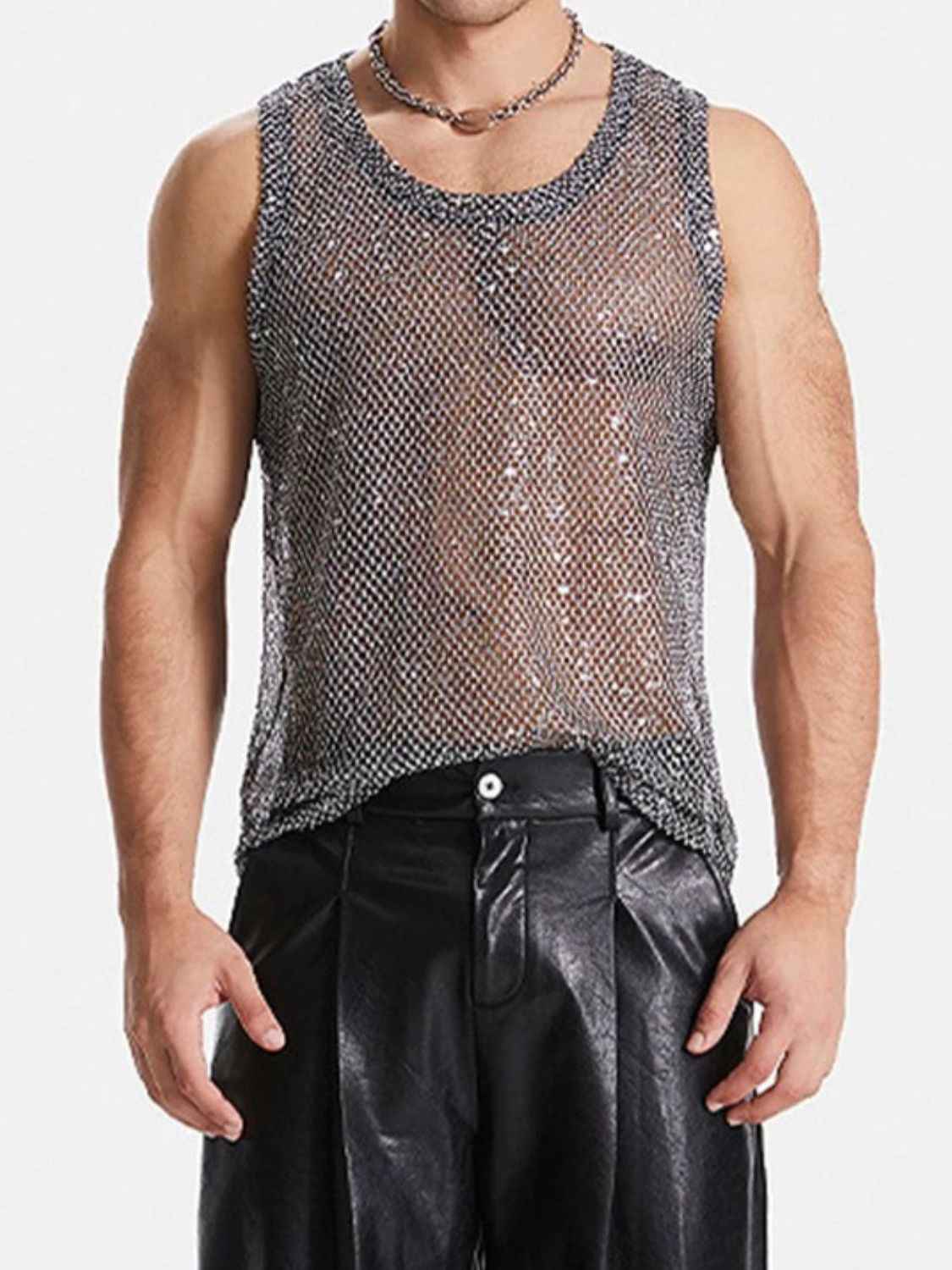 Men's Sequin Round Neck Tank - Damned Threads