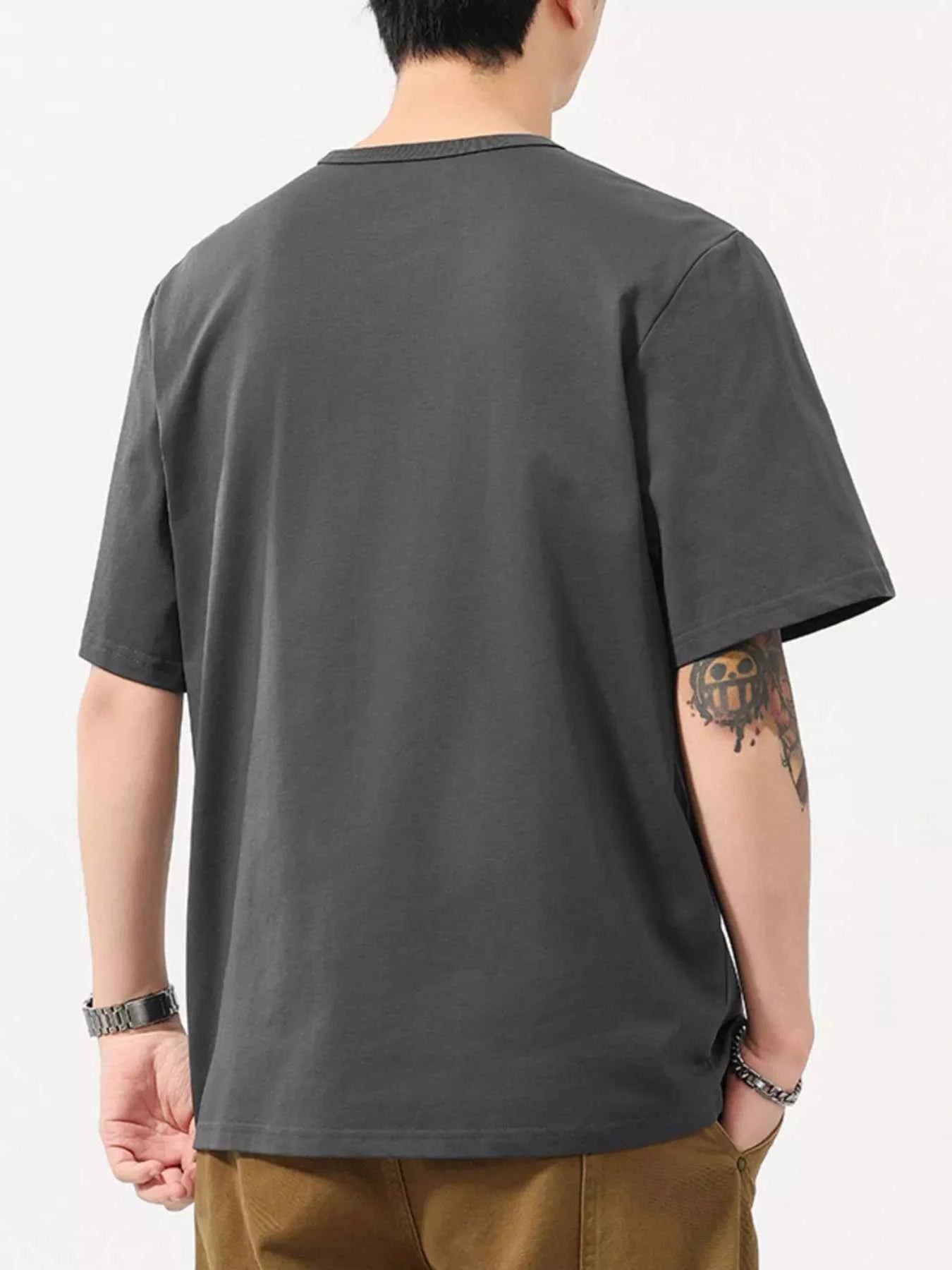 Men's Plus Size Button Detail Short Sleeve T-Shirt