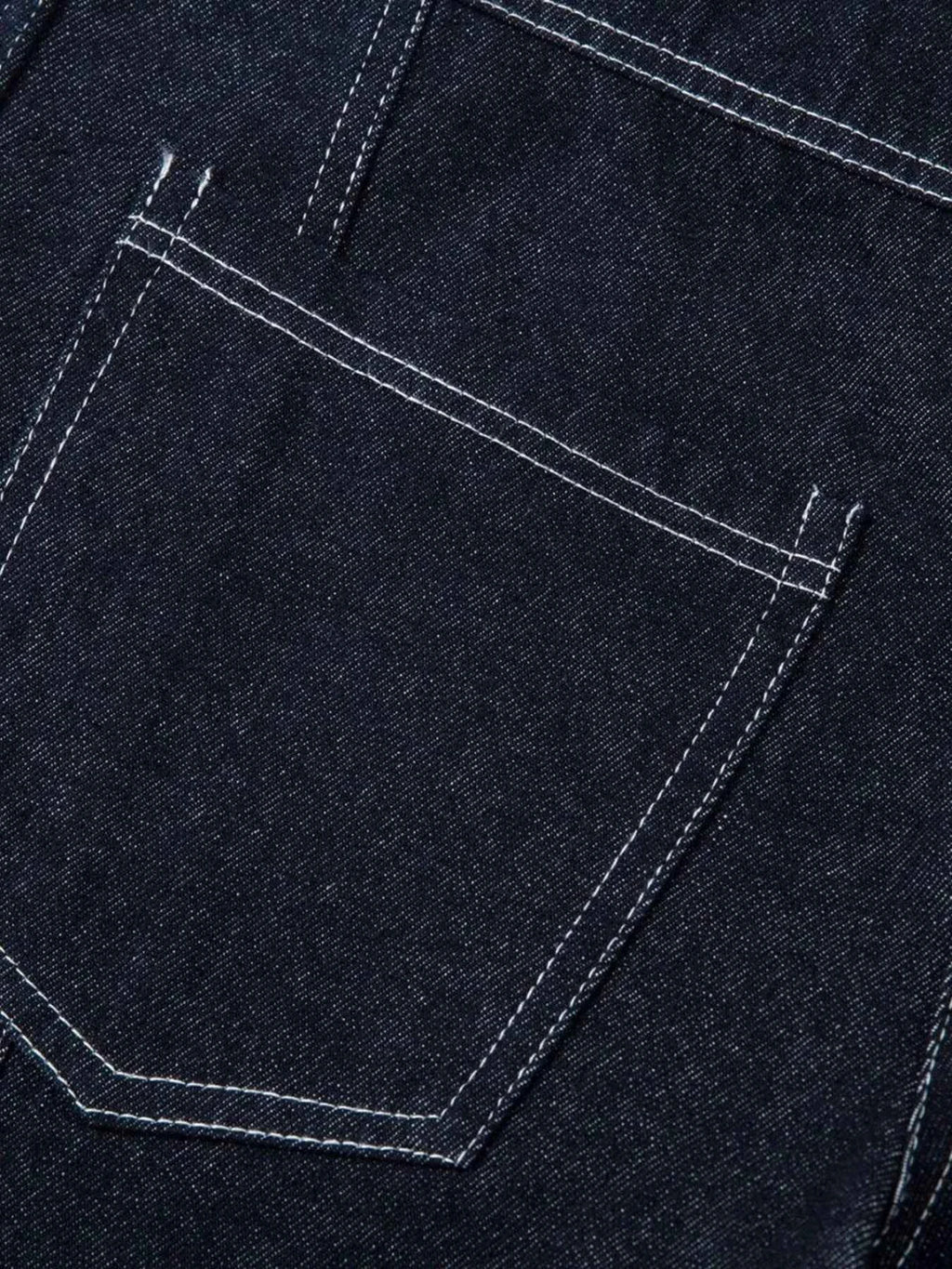 Men's High Waist Contrast Stitching Curved Jeans