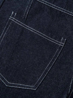 Men's High Waist Contrast Stitching Curved Jeans
