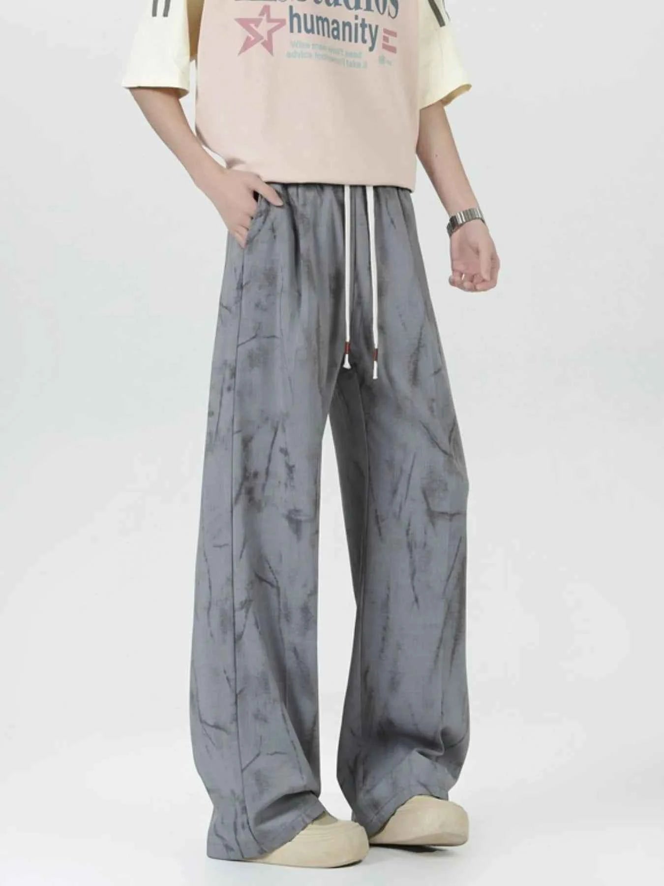 Men's Wide Leg Drawstring Pants