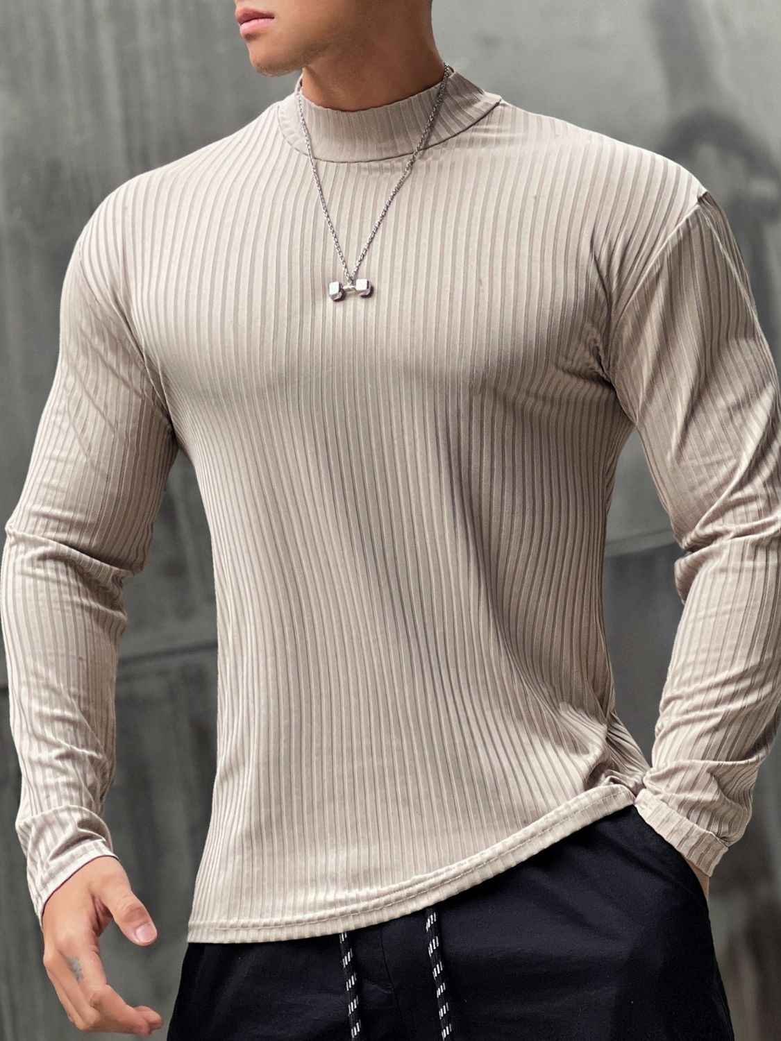 Men's Mock Neck Long Sleeve T-Shirt - Damned Threads