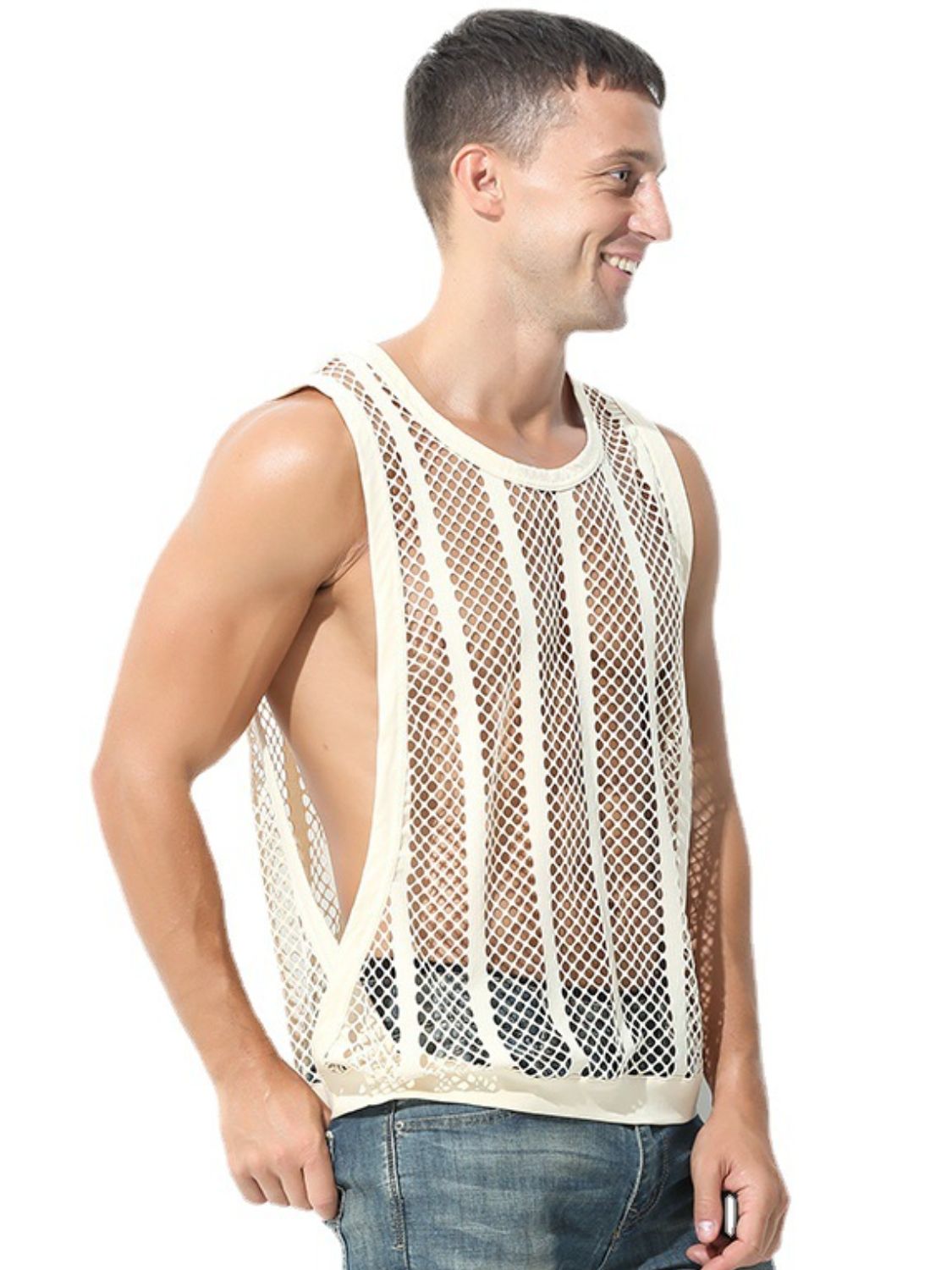 Men's Mesh-Striped Tank - Damned Threads