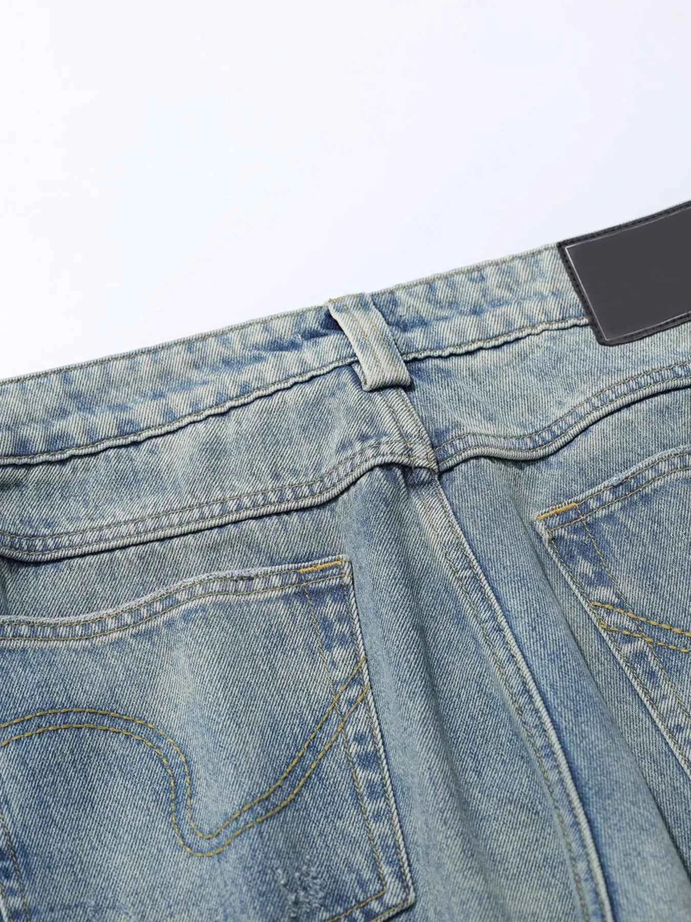 Men's Wide Leg Baggy Washed Jeans