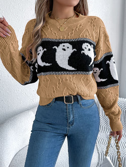 Ghost Round Neck Long Sleeve Sweater - Damned Threads