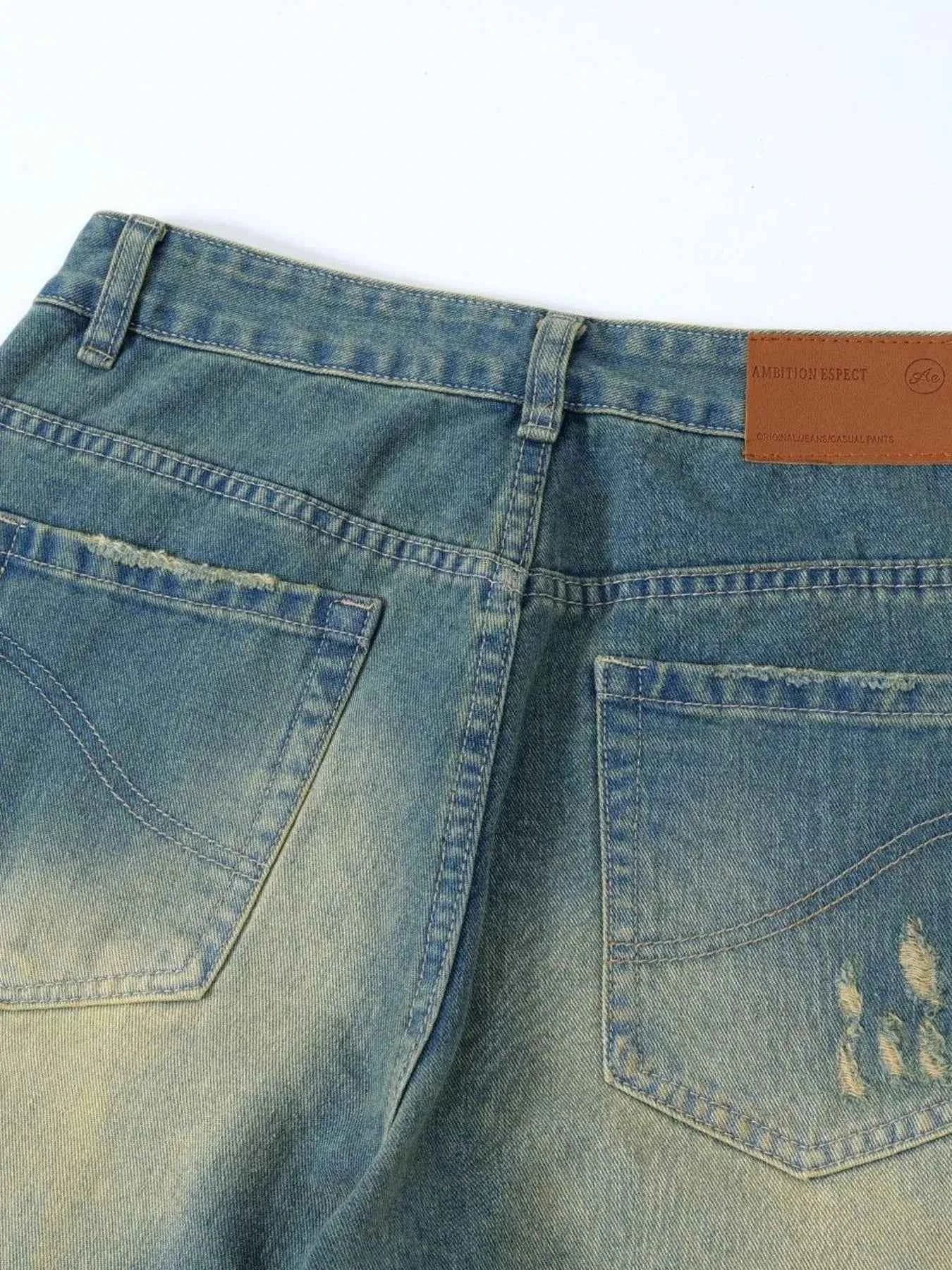 Men's Distressed Wide Leg Jeans