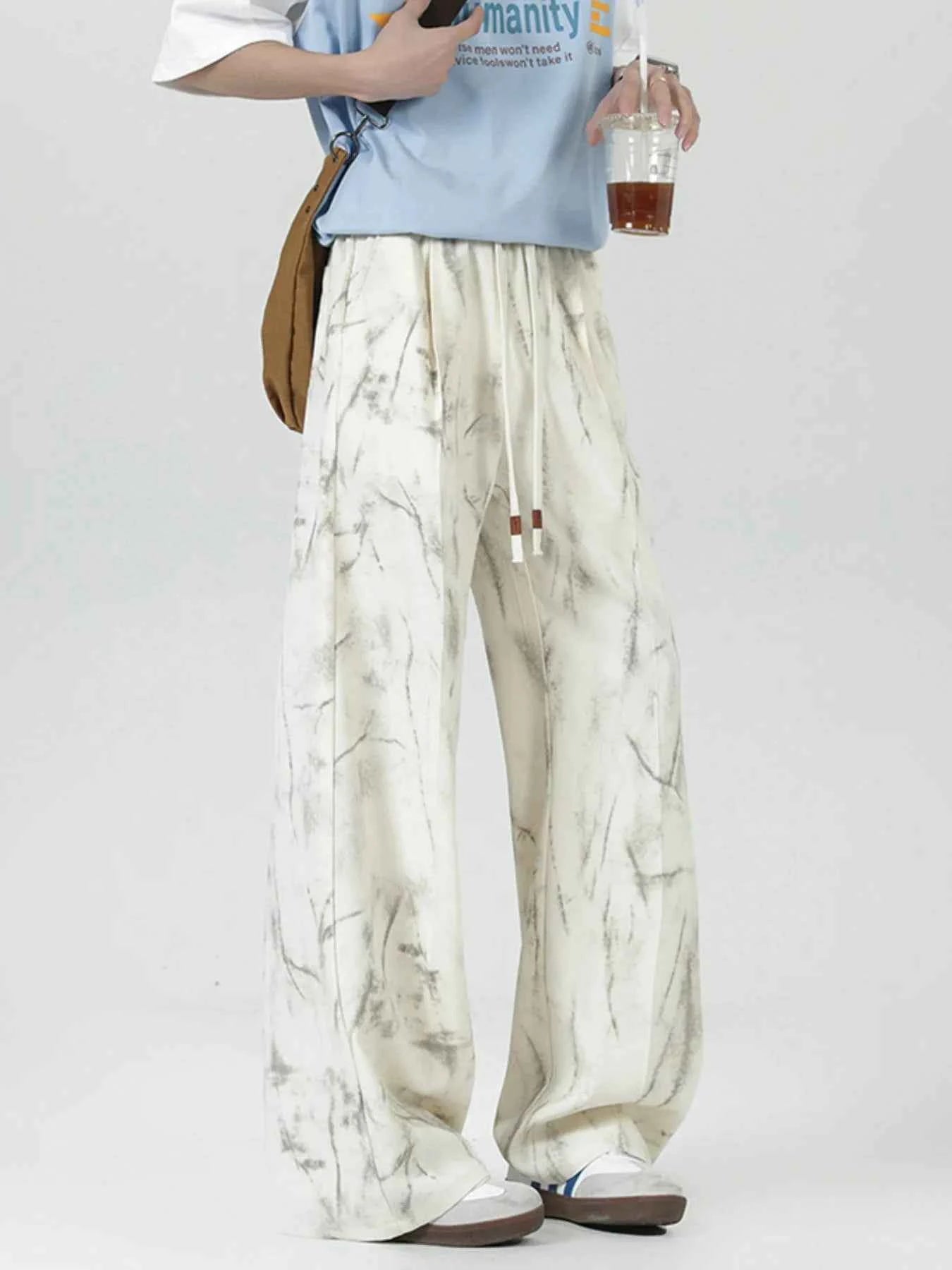 Men's Wide Leg Drawstring Pants