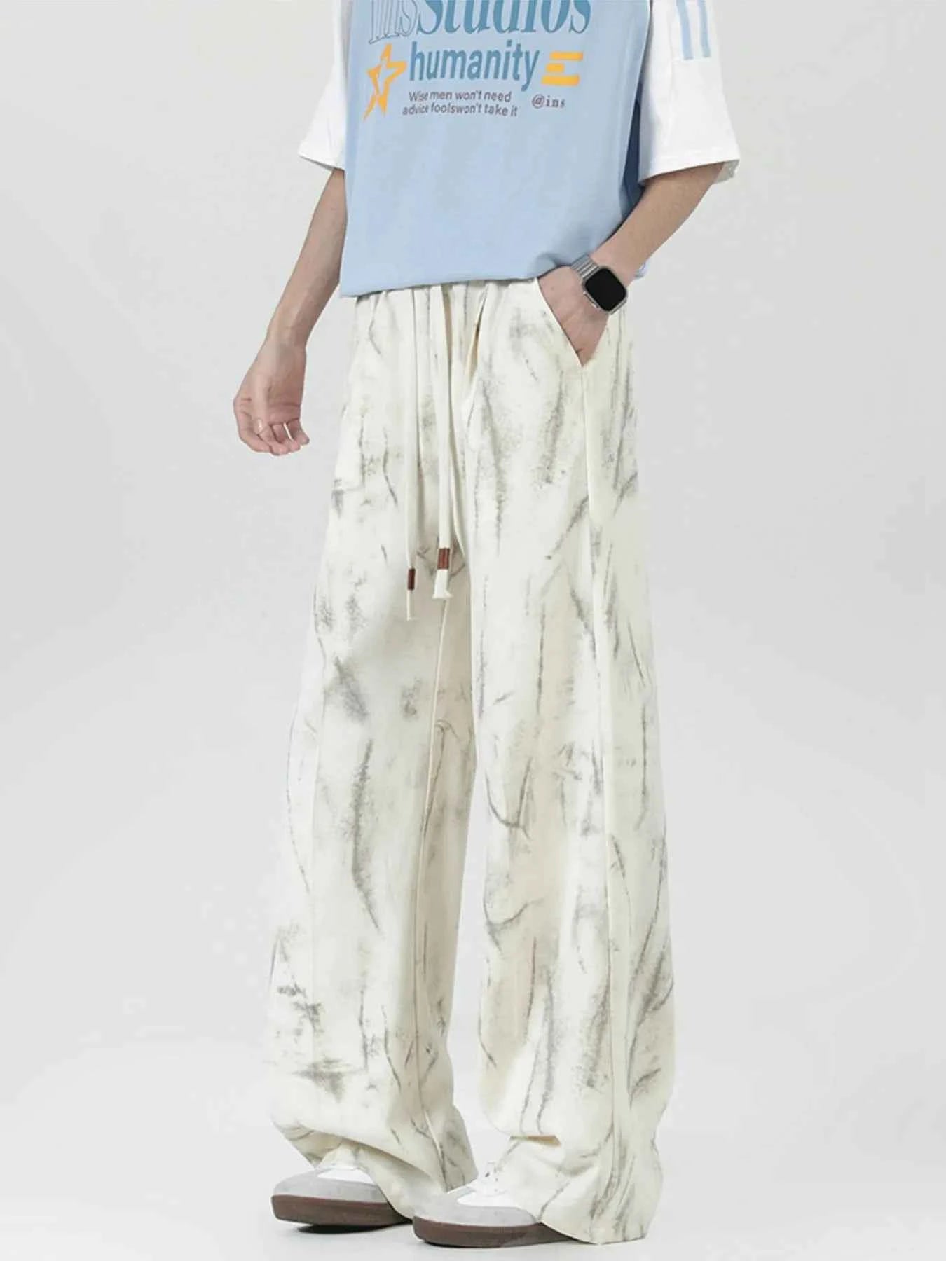 Men's Wide Leg Drawstring Pants