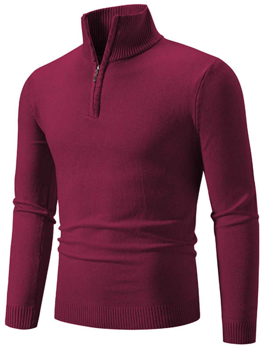 Men's Plus Size Quarter Zip Long Sleeve Knit Top - Damned Threads