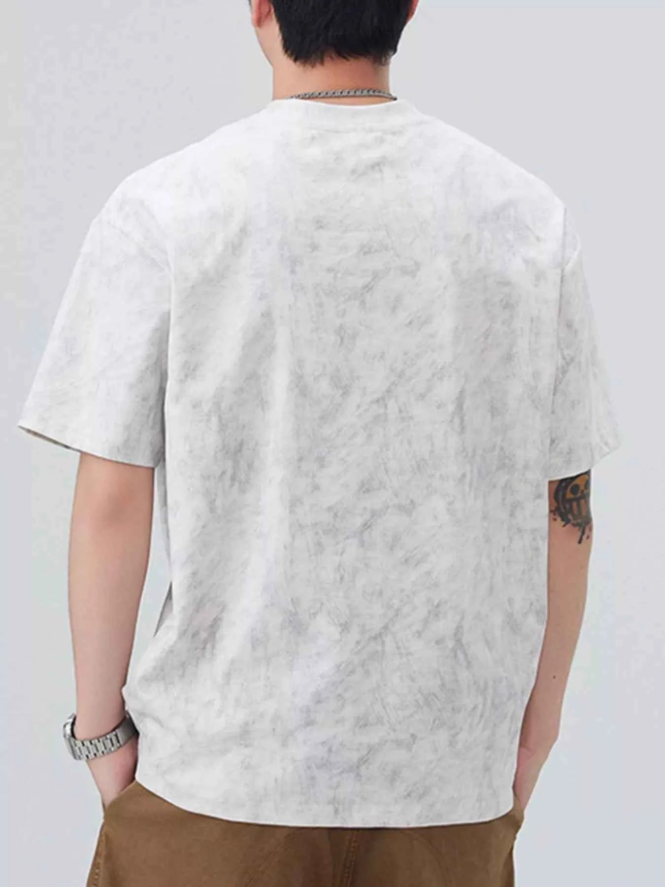 Men's Plus Size Letter Round Neck Short Sleeve T-Shirt