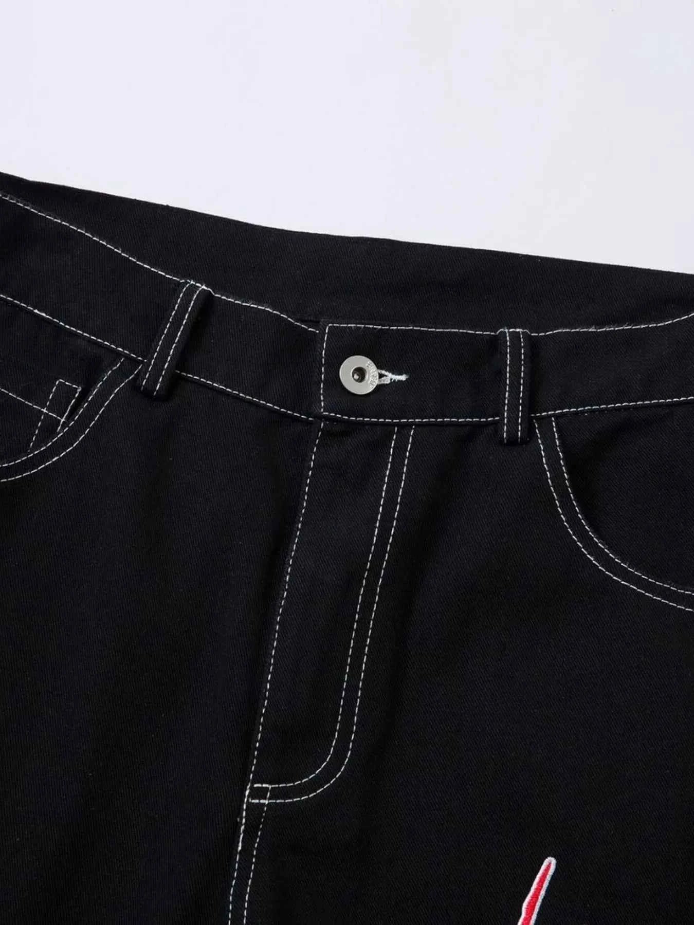 Men's Lightning Pattern Wide leg Jeans