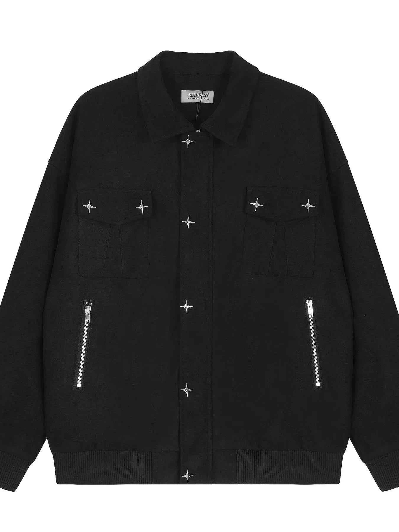 Men's Collared Neck Long Sleeve Jacket
