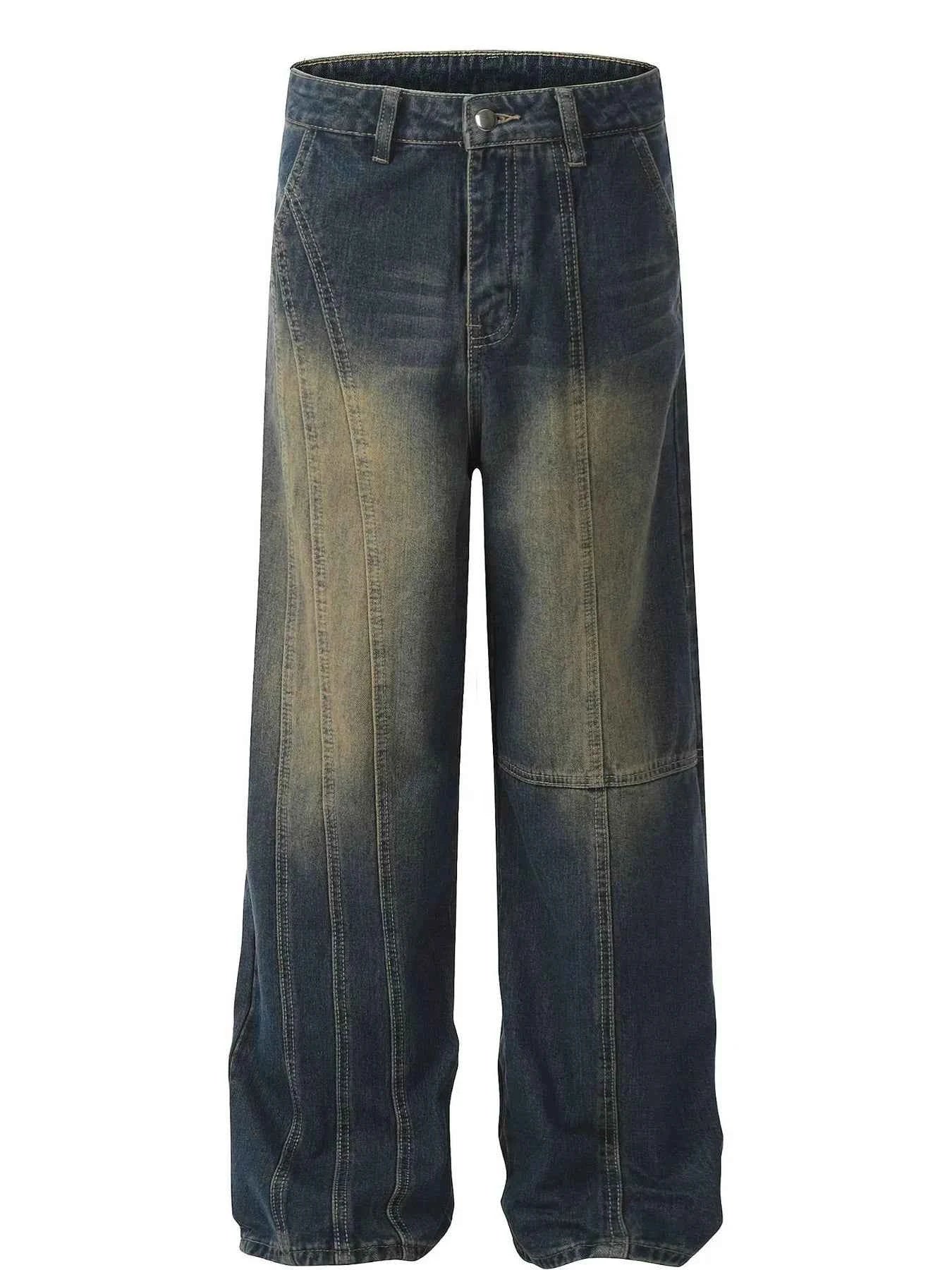 Men's Vintage Wash Wide Leg Relaxed Fit Jeans