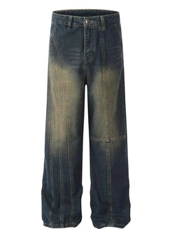 Men's Vintage Wash Wide Leg Relaxed Fit Jeans