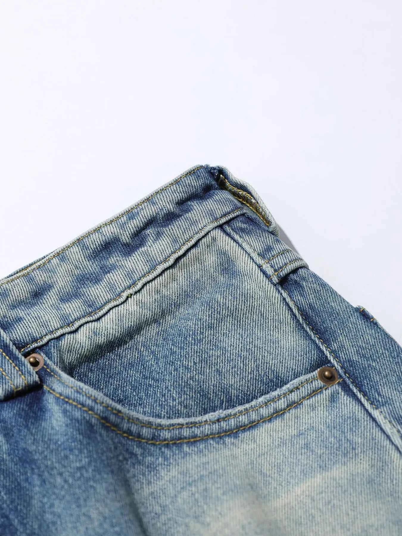 Men's Wide Leg Baggy Washed Jeans