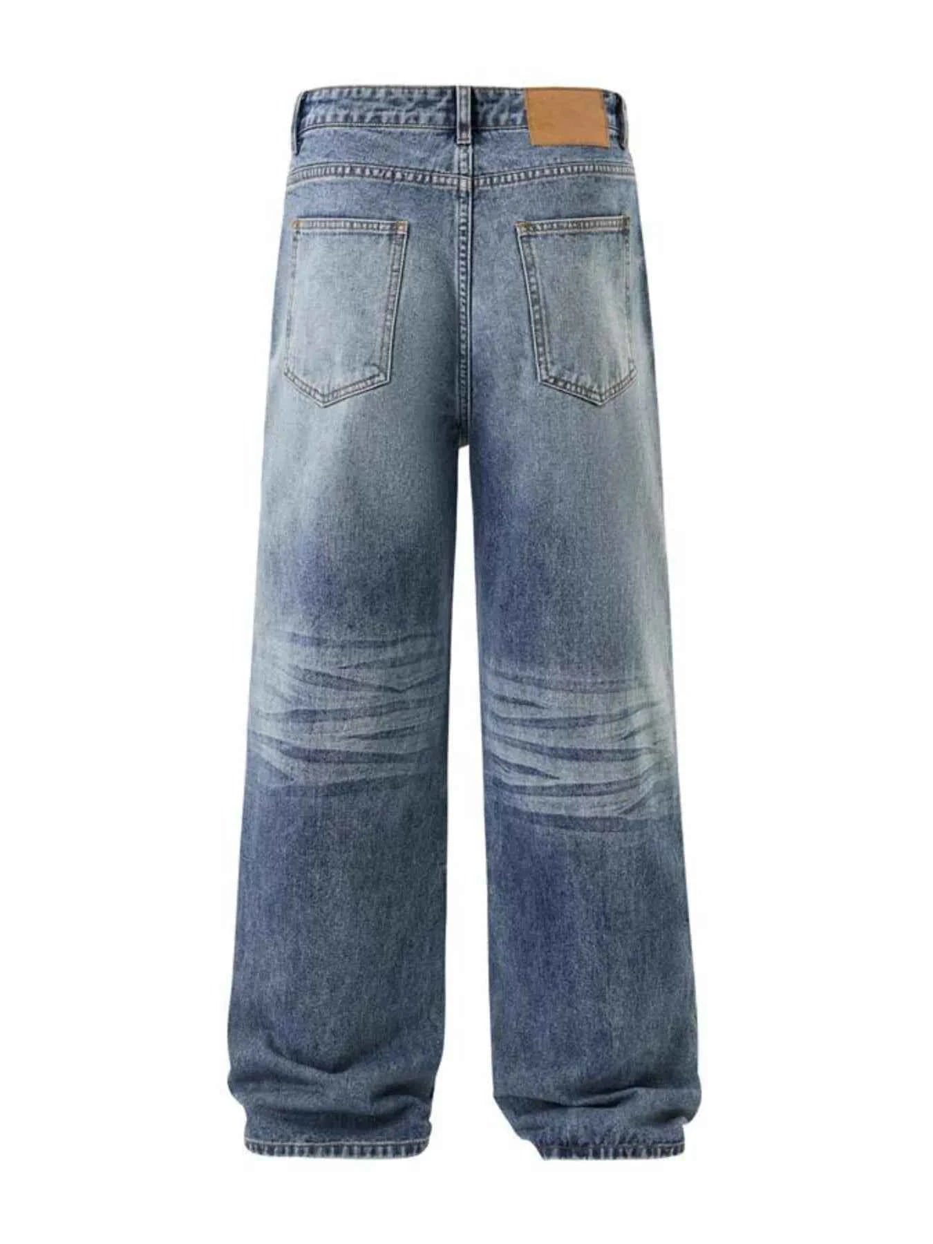Men's Wash Wide Leg High-Rise Jeans