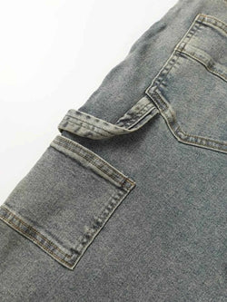 Men's High Waist Straight Leg Cargo Jeans