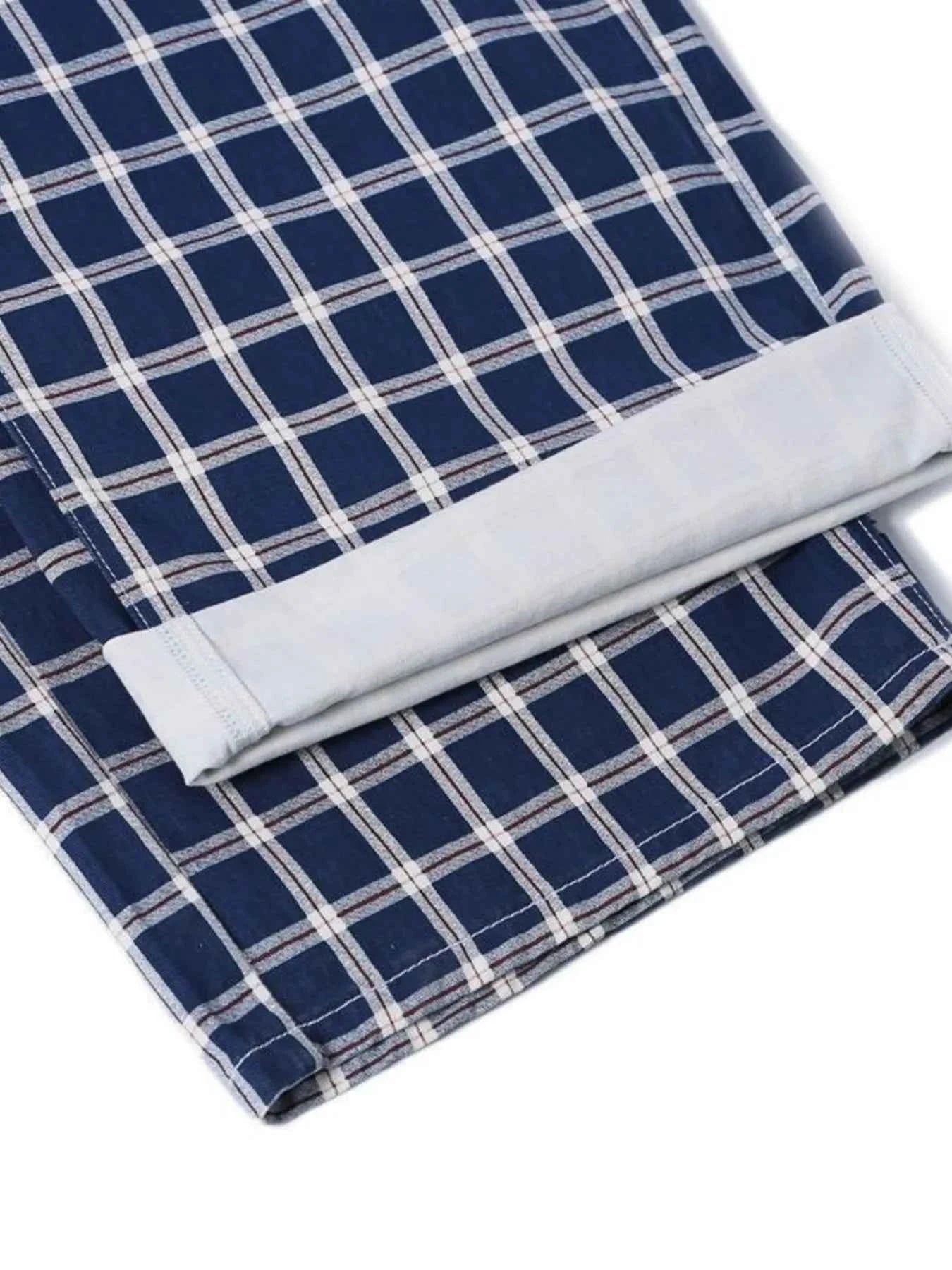 Men's Plaid Wide Leg Pants