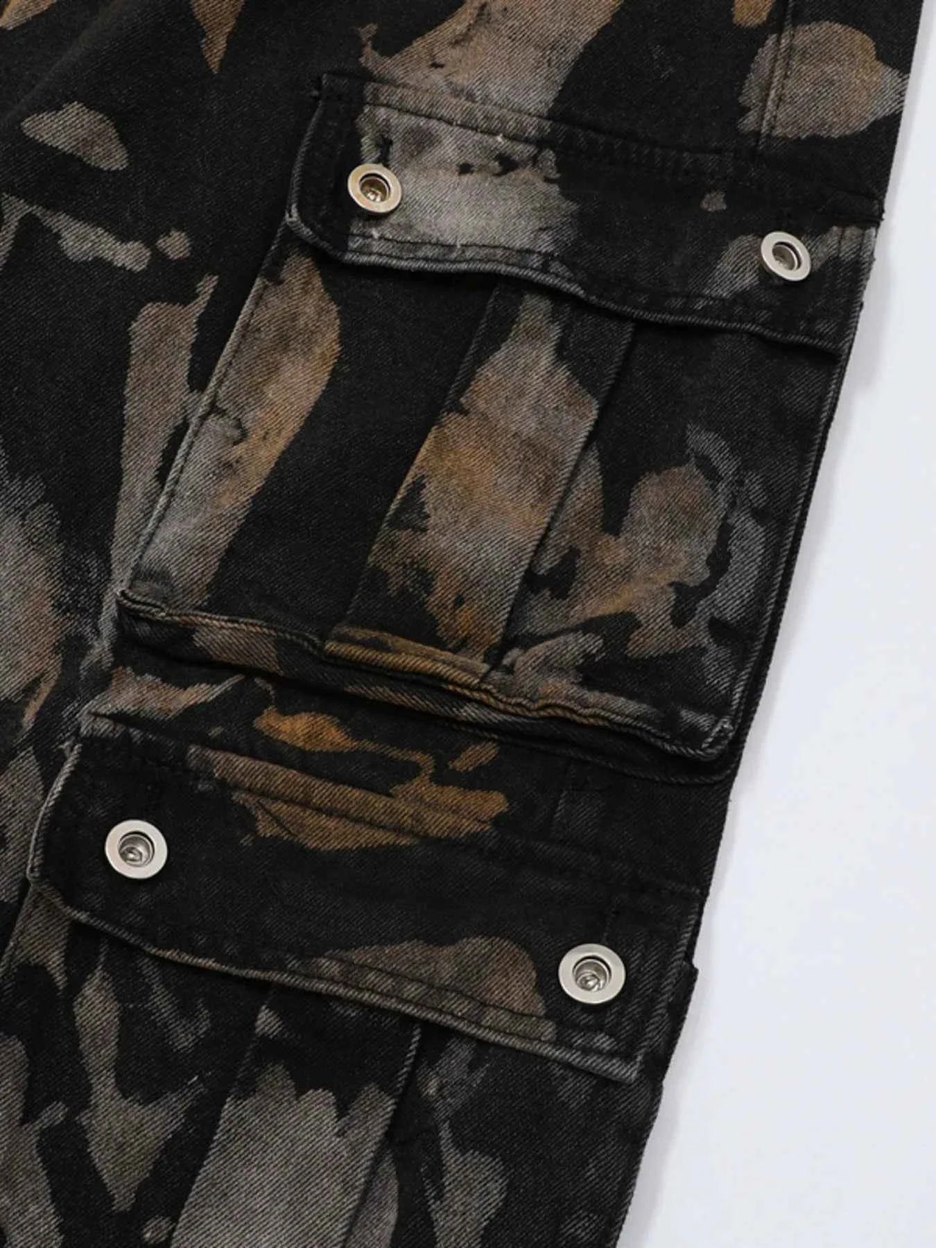 Men's Plus Size Wide Leg Camouflage Cargo Pants