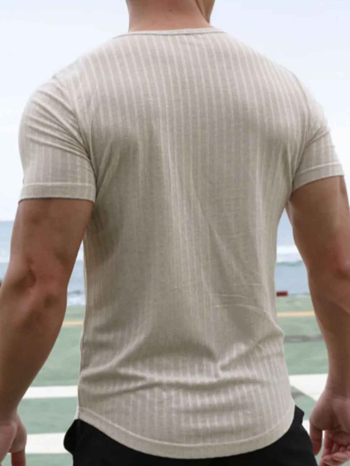 Men's Round Neck Short Sleeve Striped T-Shirt - Damned Threads