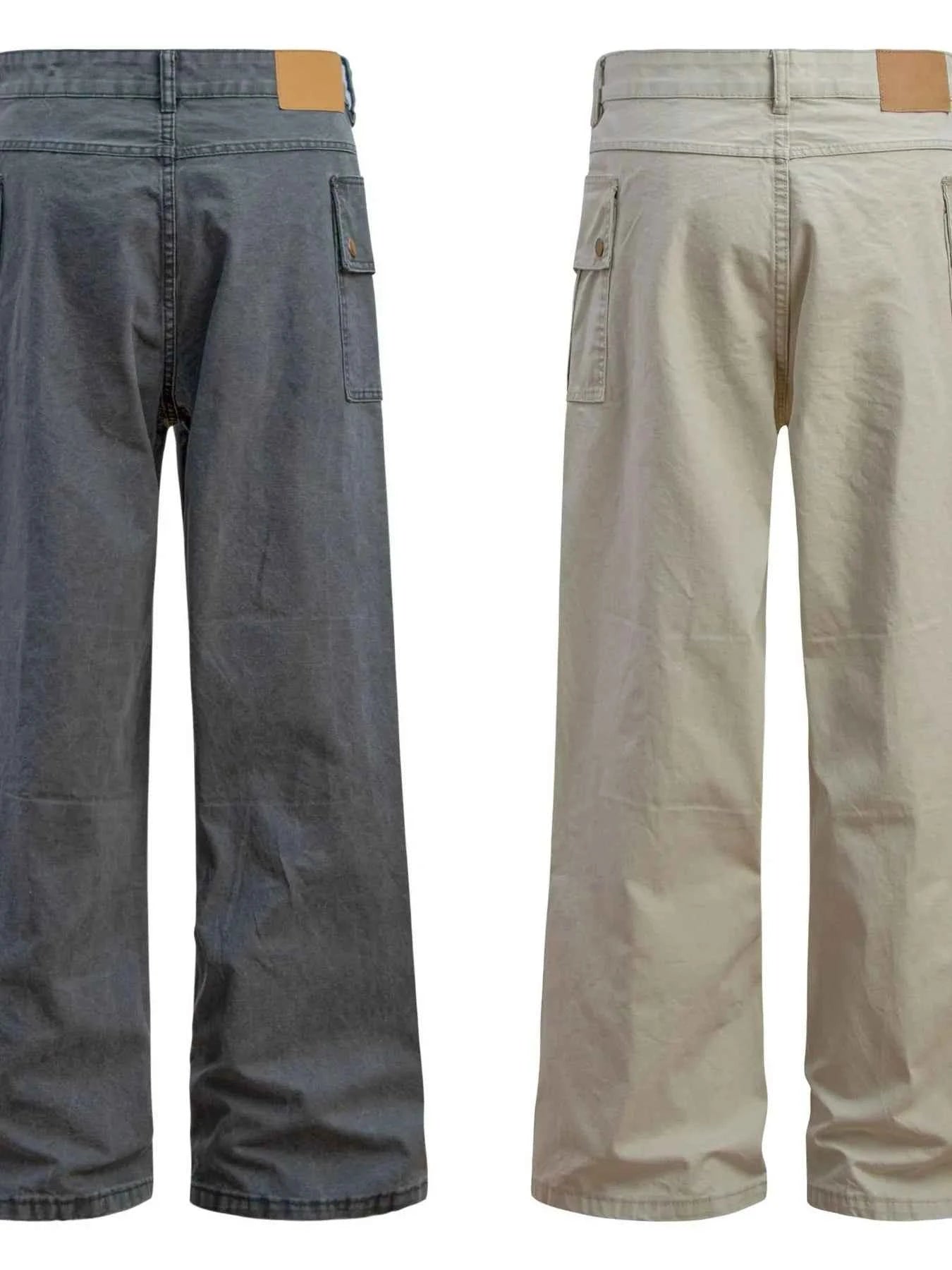 Men's Casual Cargo Wide Leg Pants with Multi-Pockets