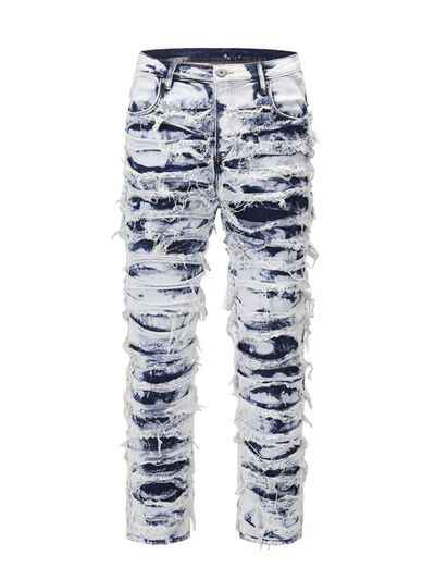 Men's Distressed Raw Hem Straight Jeans - Damned Threads