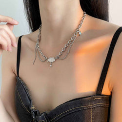 Cloud Pendant W/ Tassel Necklace