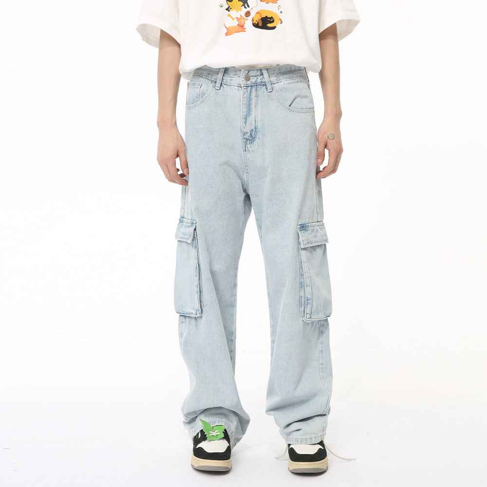 Men's Washed Straight Cargo Jeans - Damned Threads