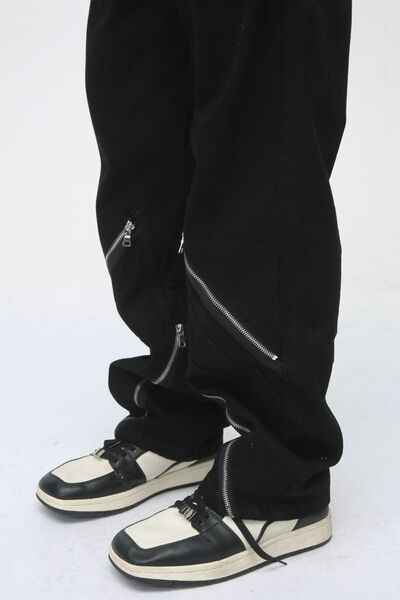 Men's Zip Decor Straight Leg Jeans - Damned Threads