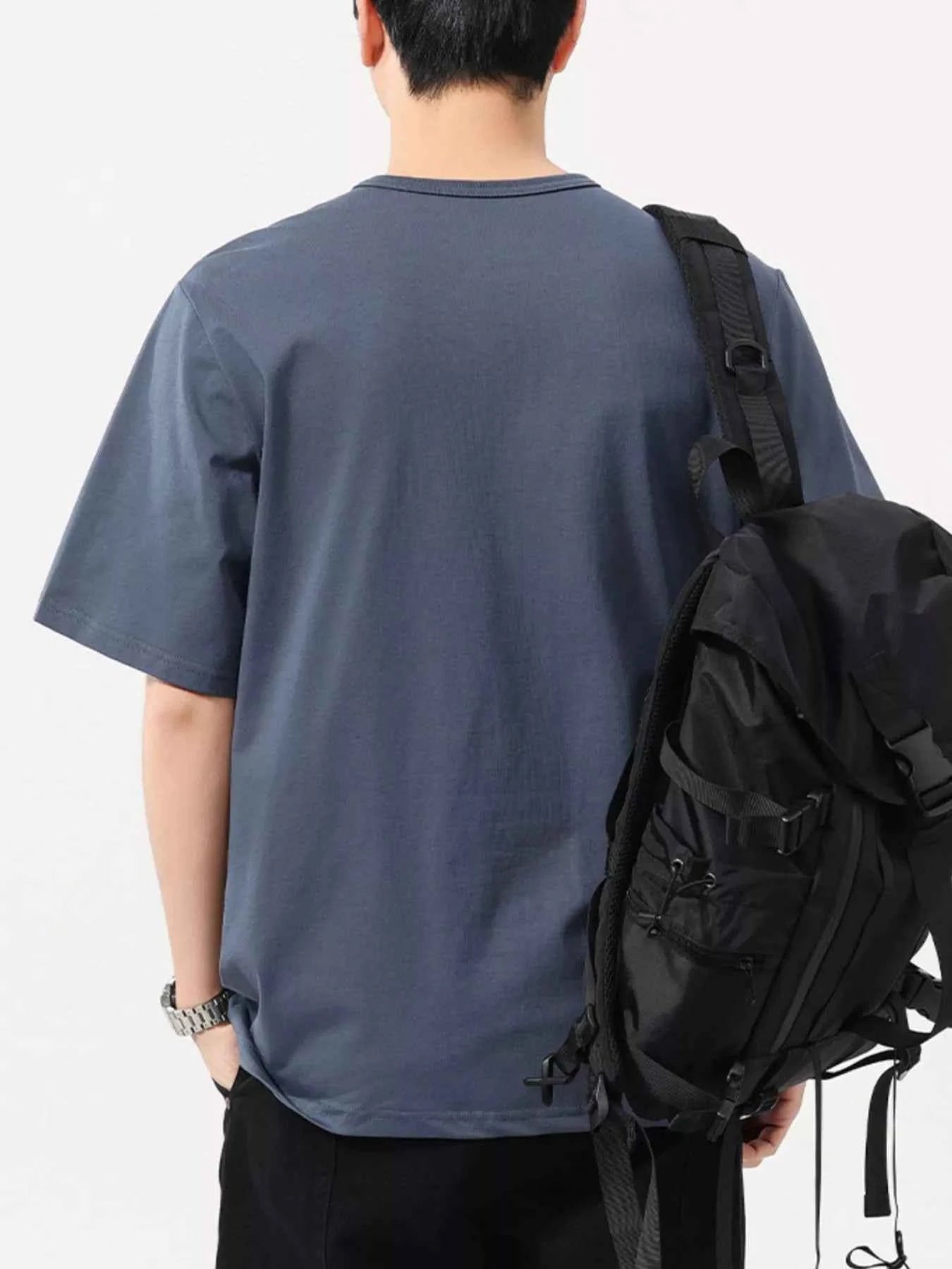 Men's Plus Size Button Detail Short Sleeve T-Shirt