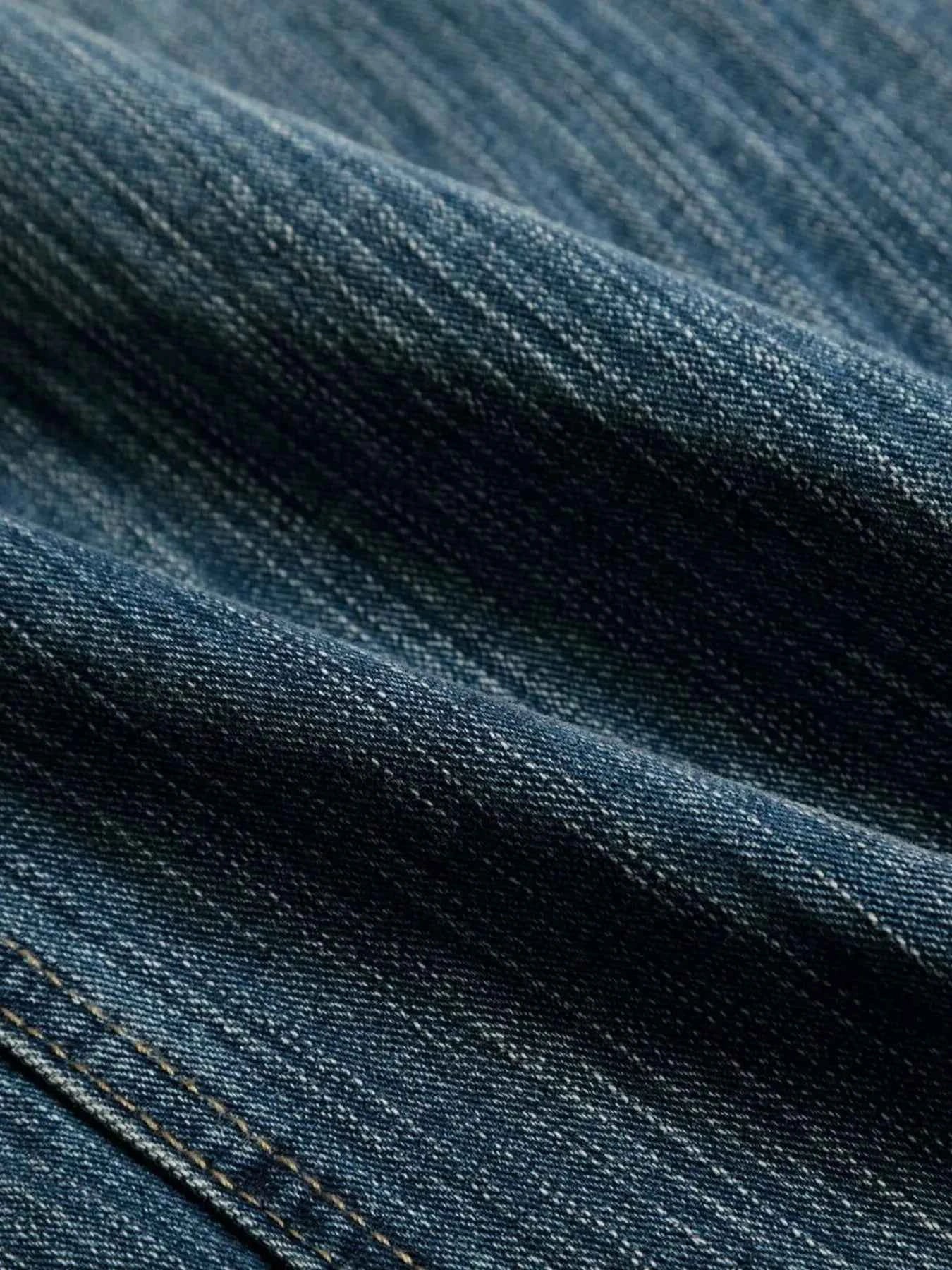 Men's Vintage Wide Leg Pearl Detail Jeans