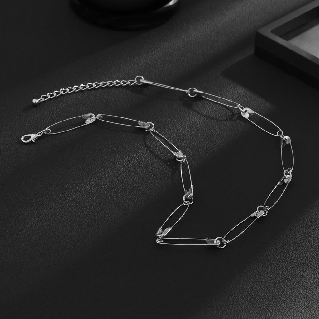 Safety Pin Chain Necklace - Damned Threads