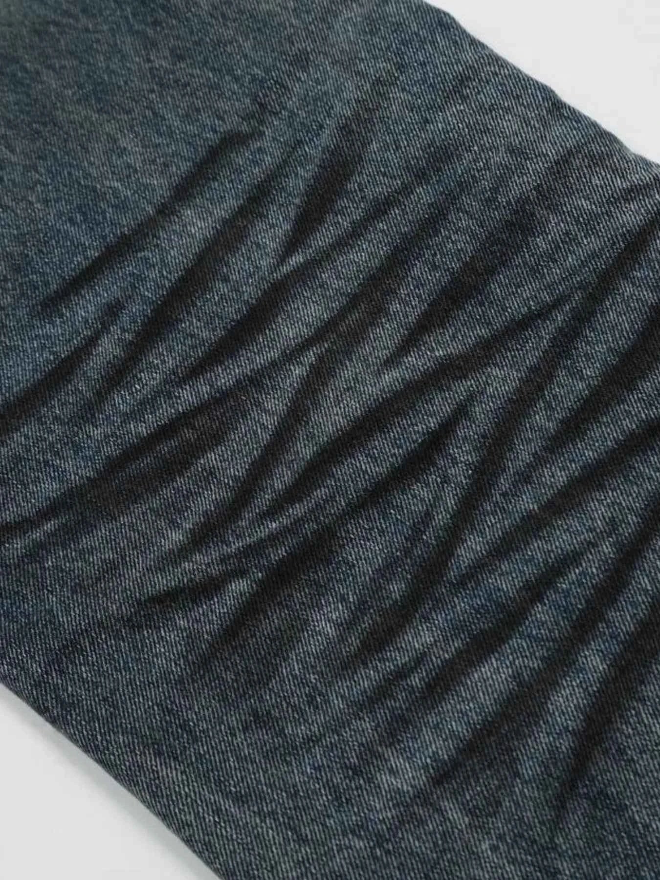 Men's Washed Distressed Wide-Leg Jeans