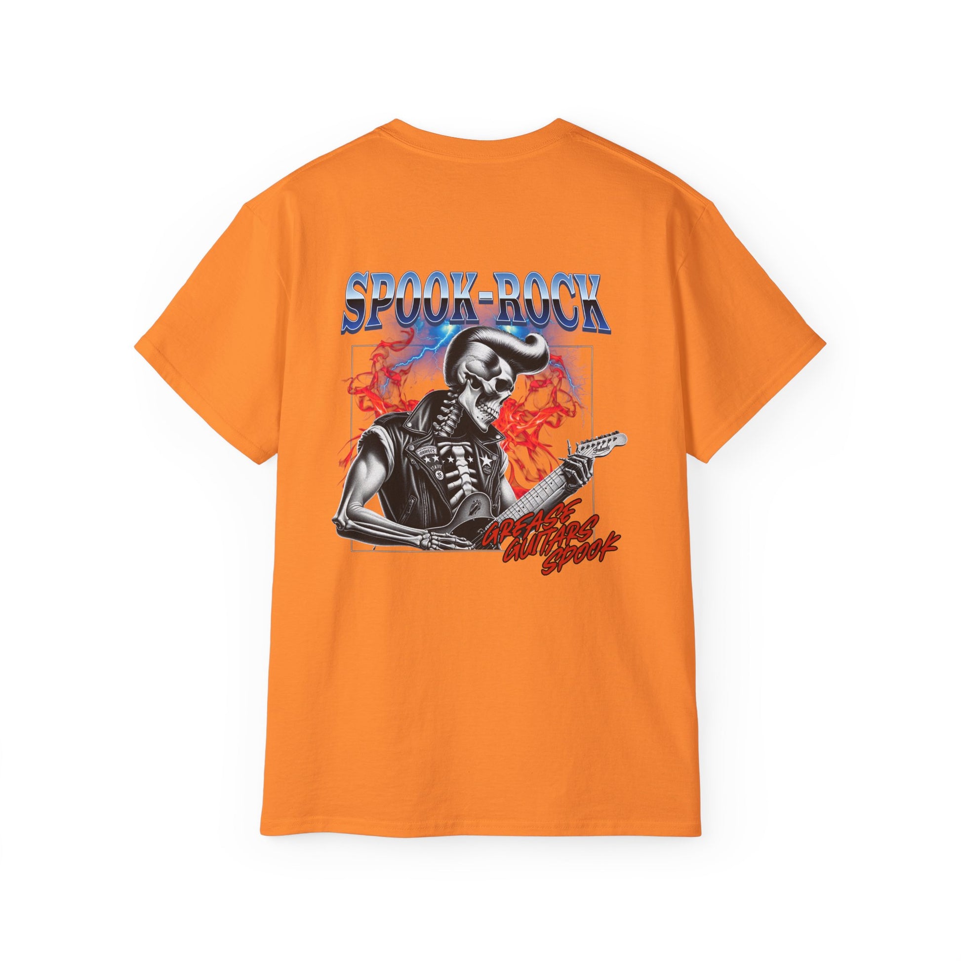 Spook-Rock - Unisex Cotton Tee (Back) - Damned Threads