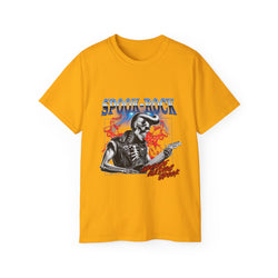 Spook-Rock - Unisex Cotton Tee (Front) - Damned Threads
