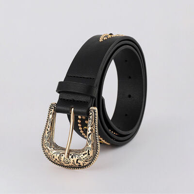 PU Leather Rhinestone Belt - Damned Threads