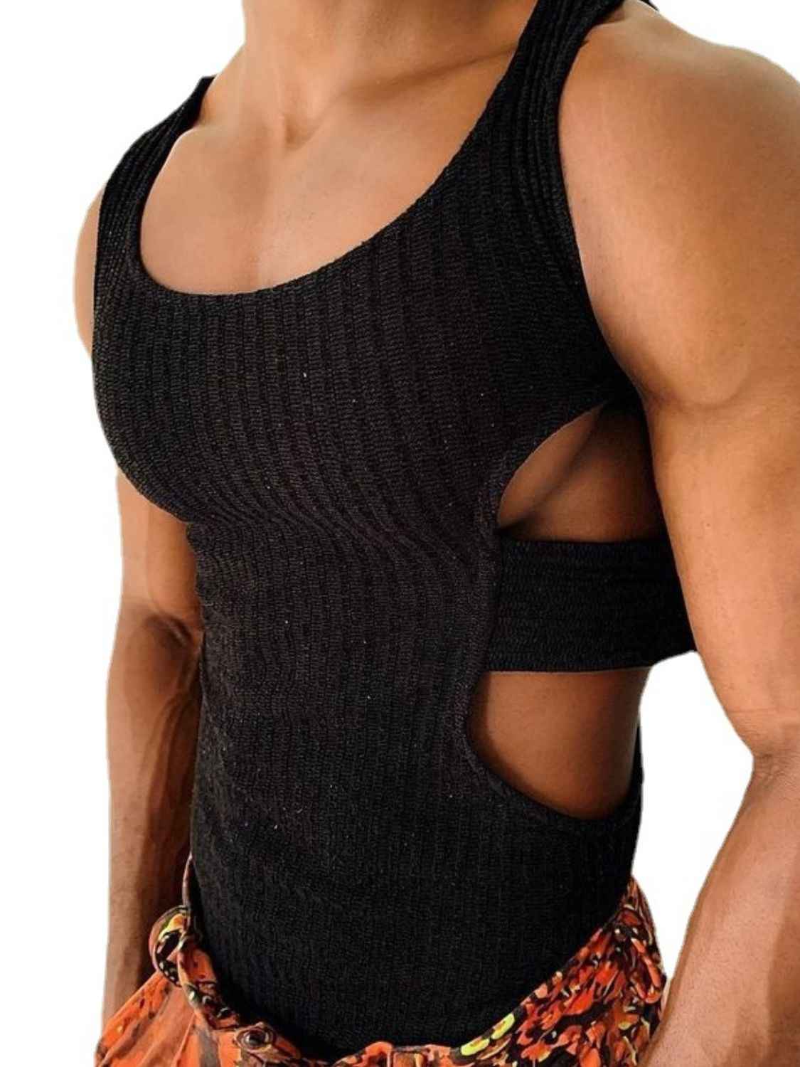 Men's Side Cutout Round Neck Tank - Damned Threads