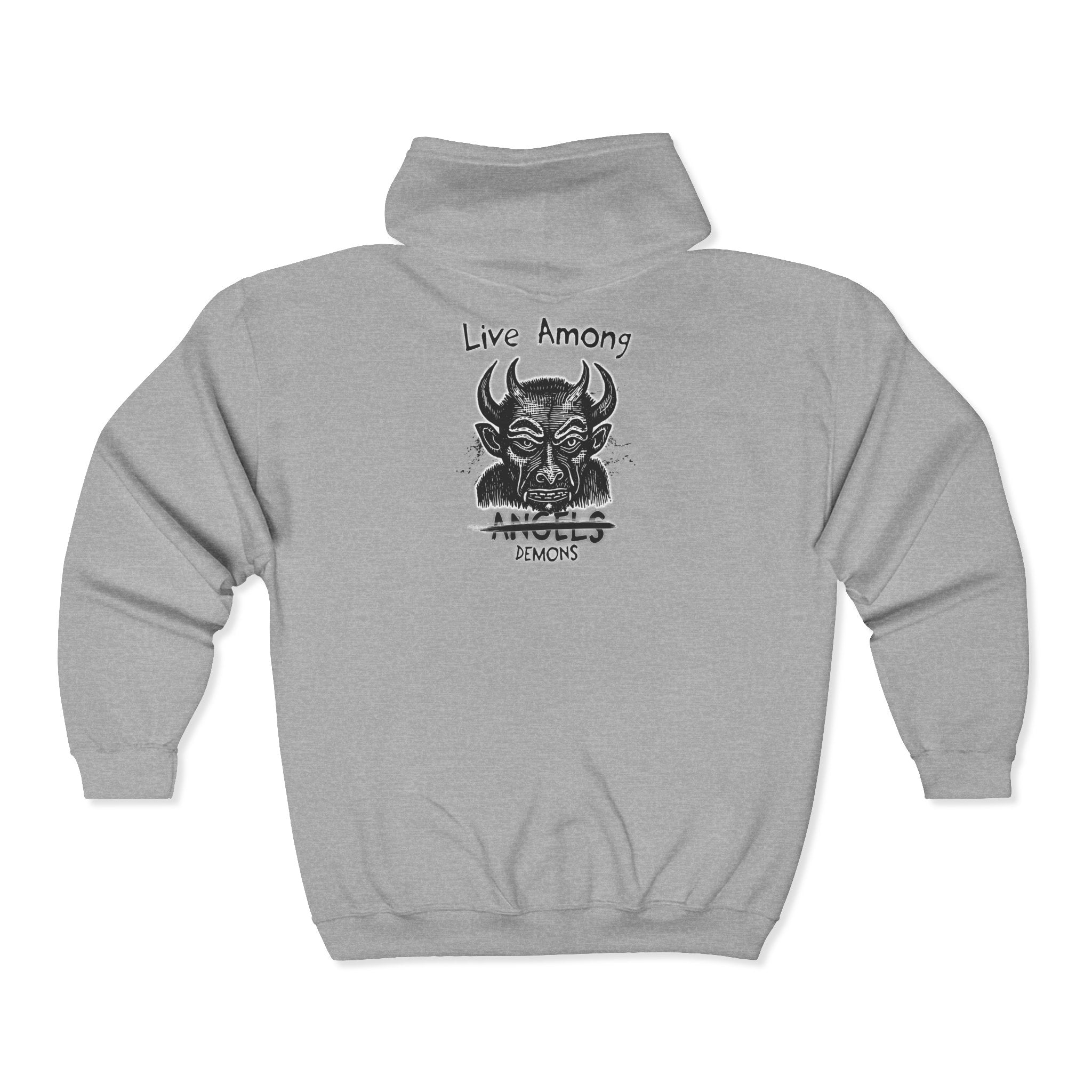 Live Among Demons - Unisex Heavy Blend™ Full Zip Hooded Sweatshirt (Back)