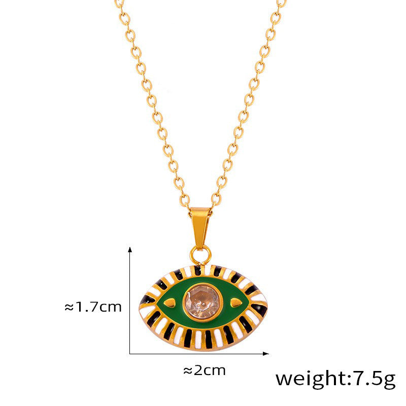 18K Gold Devil Eye Diamond Necklace - Damned Threads