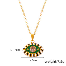 18K Gold Devil Eye Diamond Necklace - Damned Threads