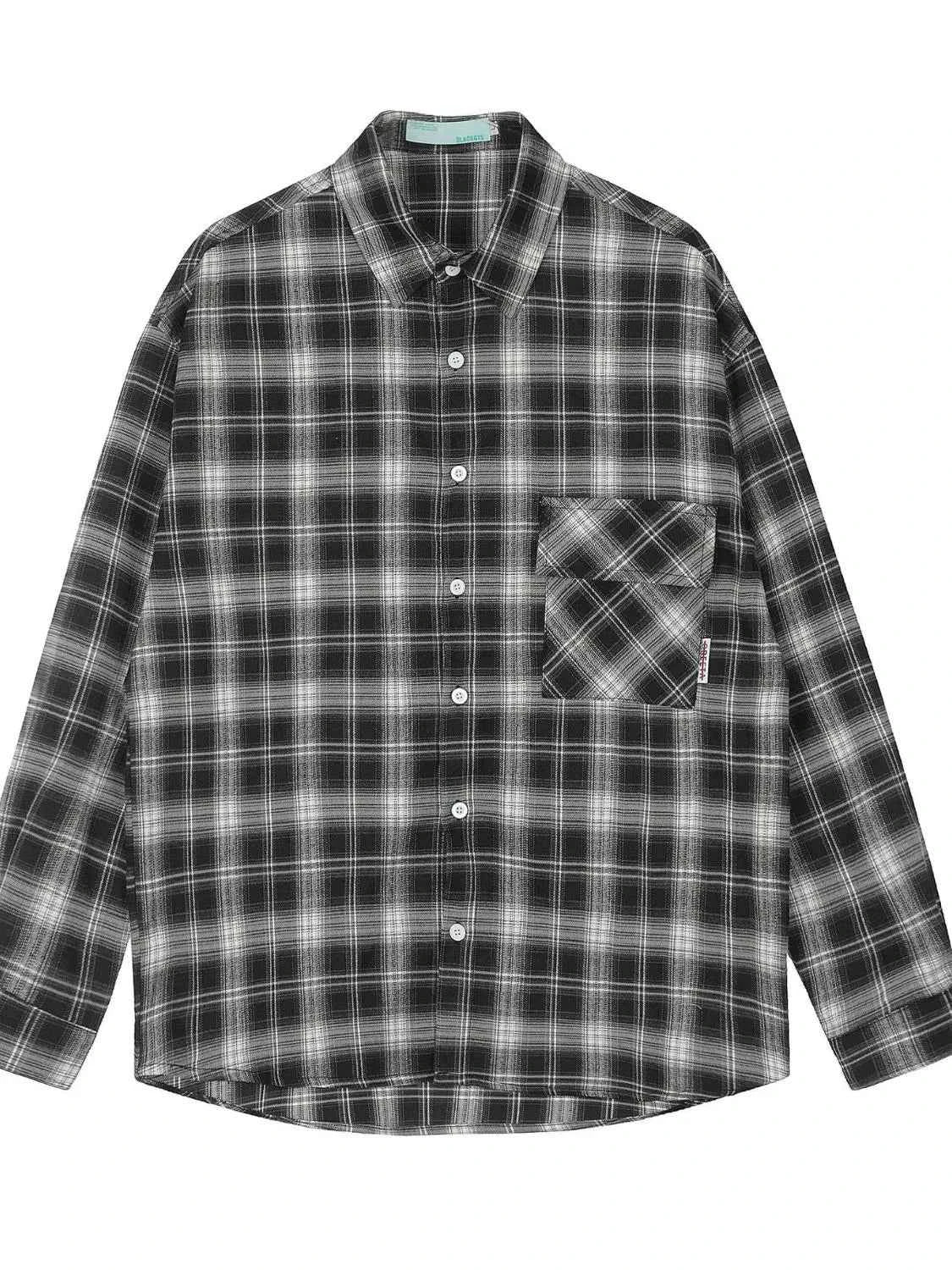 Men's Button Down Plaid Collared Neck Shirt with Chest Pocket