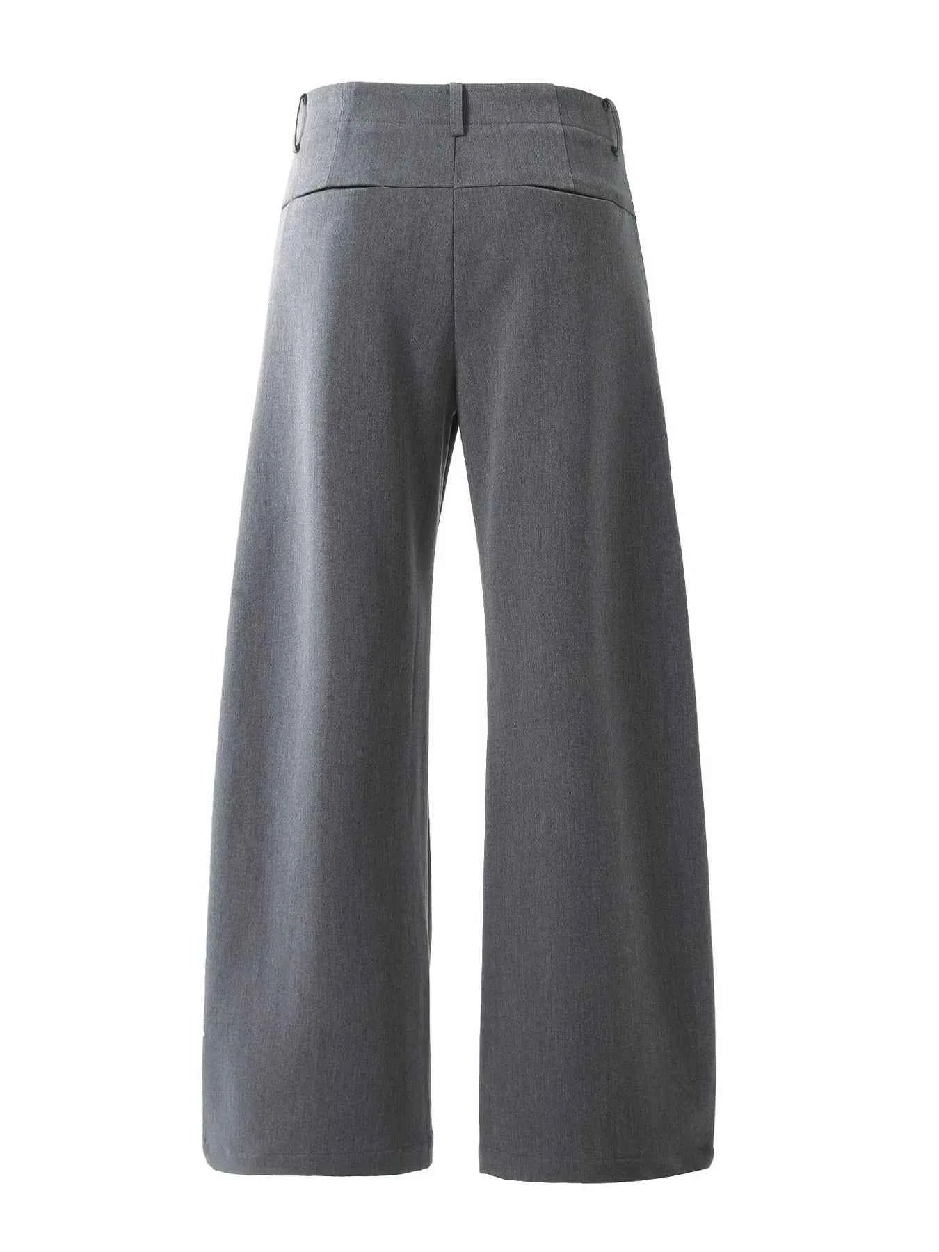 Men's High Waist Pleated Curved Pants
