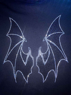 Men's Rhinestone Bat Zip Up Hoodie - Damned Threads
