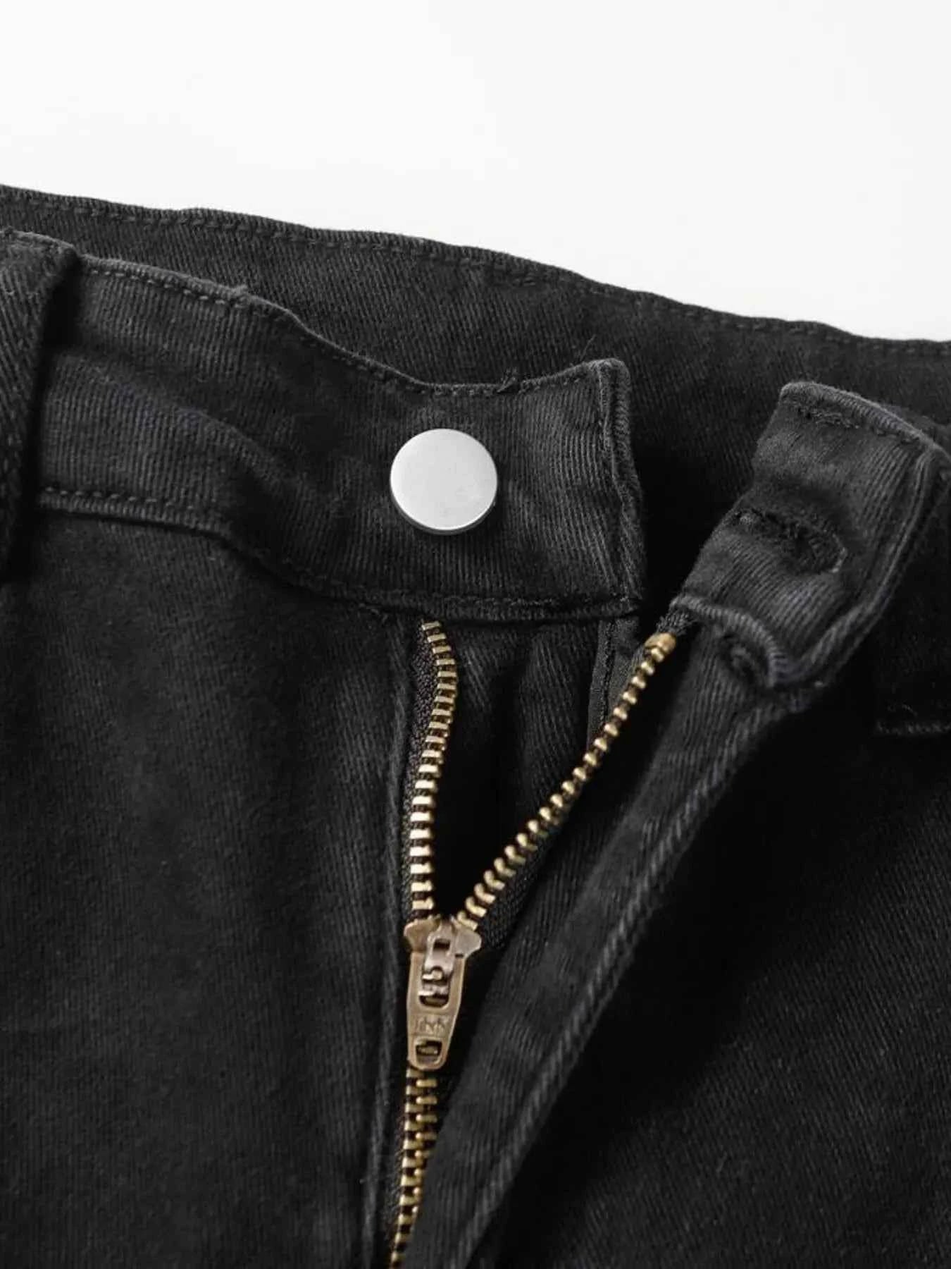 Men's High Waist Straight Leg Cargo Jeans