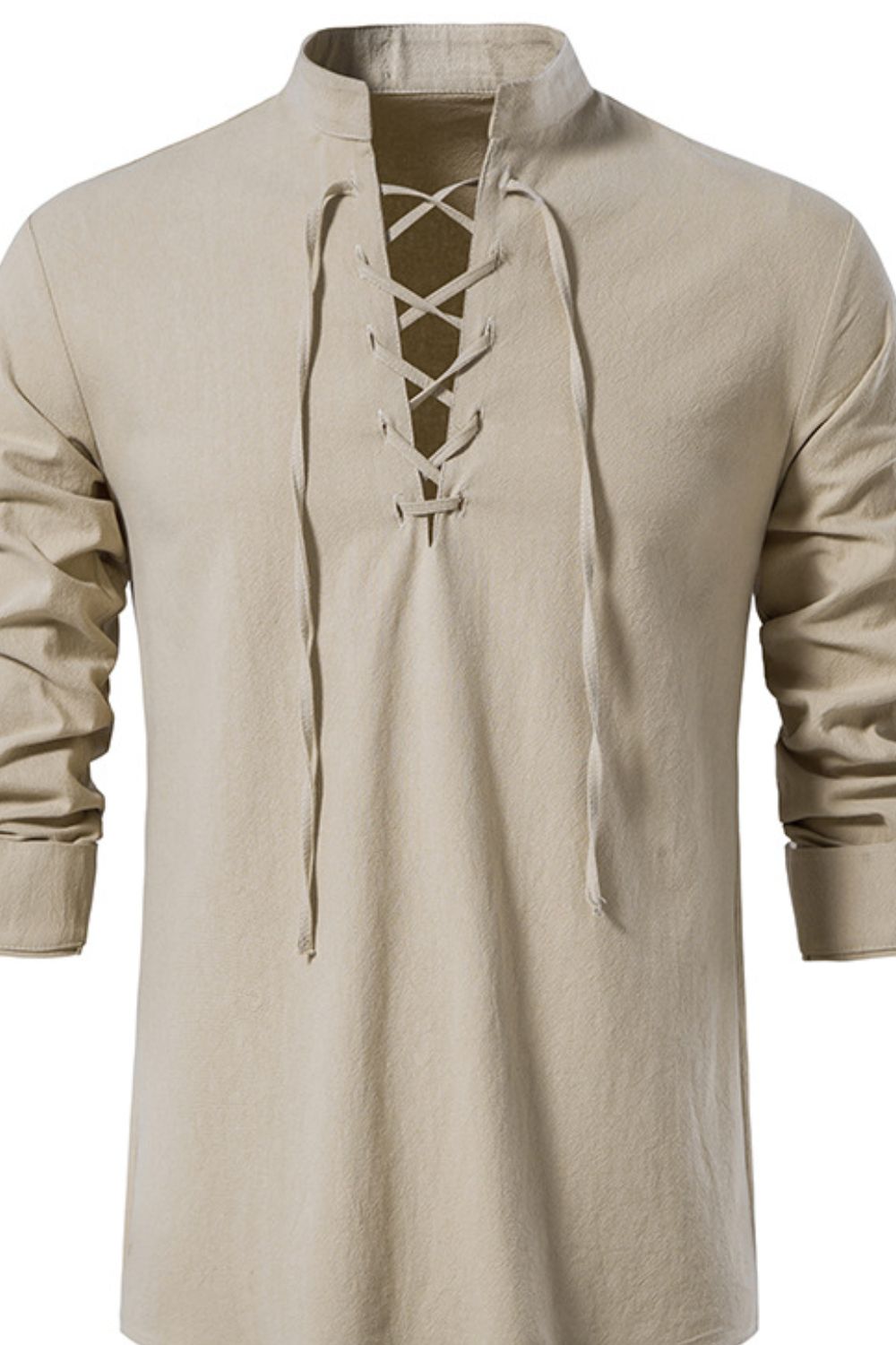 Men's Lace Up Long Sleeve Blouse - Damned Threads