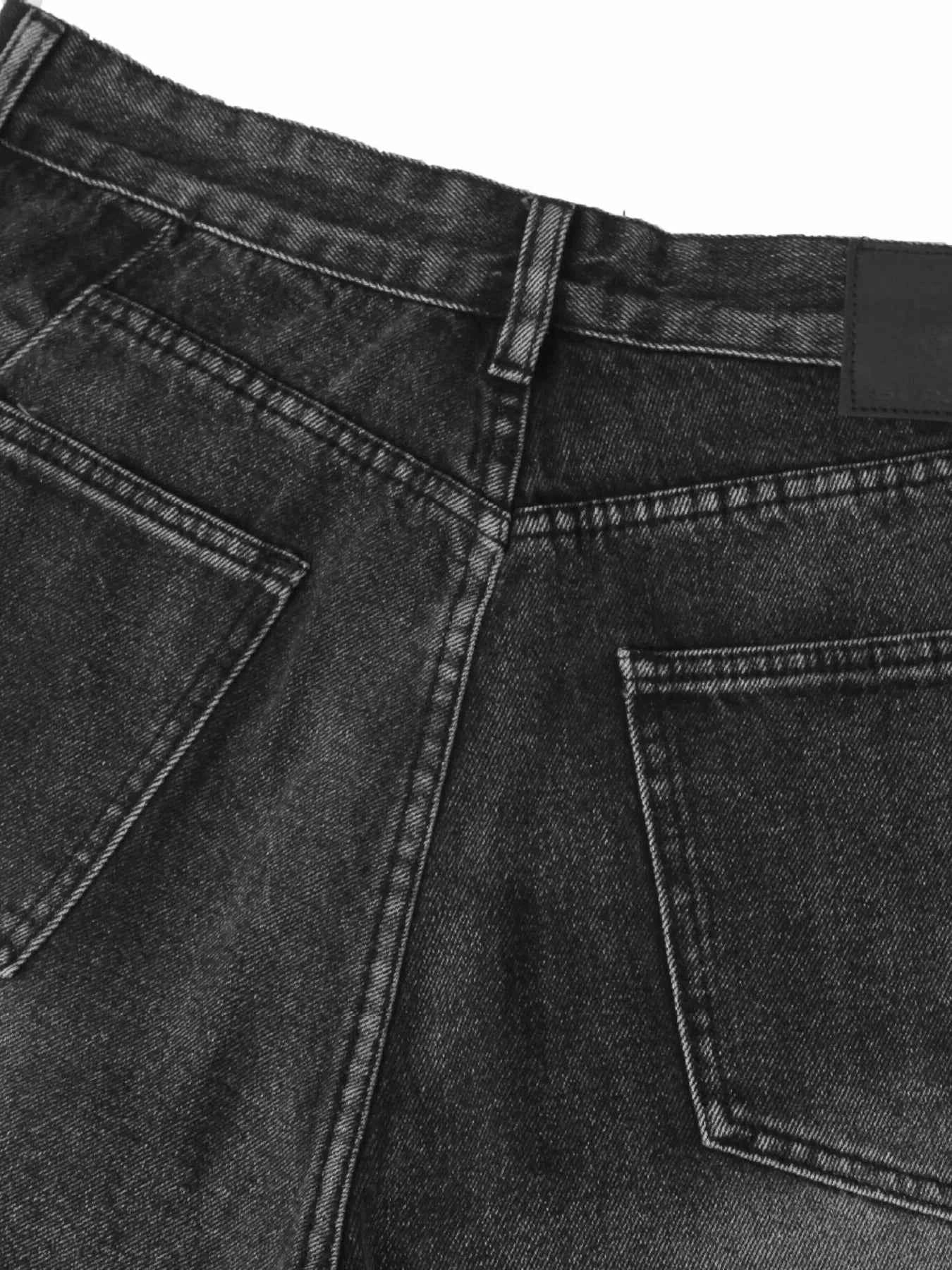 Men's High Waist Washed Straight Jeans