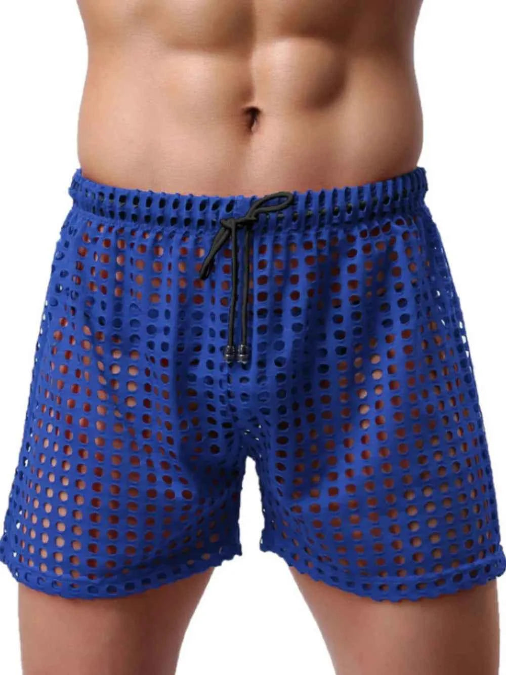 Men's Openwork Drawstring Shorts
