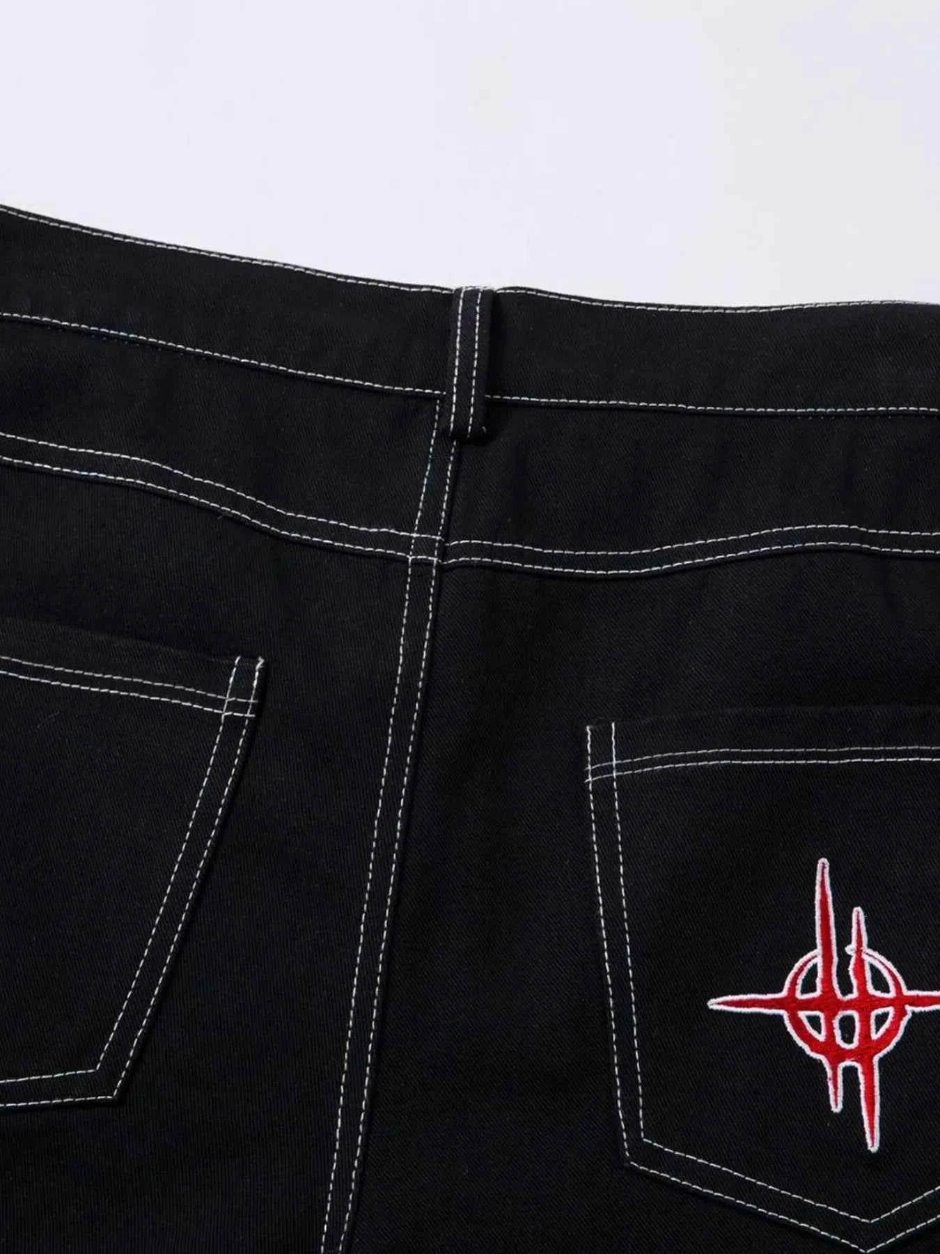 Men's Lightning Pattern Wide leg Jeans